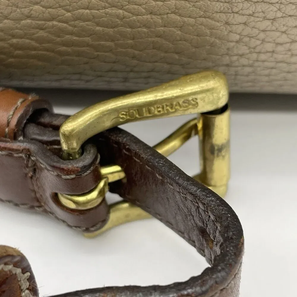 Dooney & Bourke All Weather Leather Boston Satchel Bag Taupe Burnt Cedar Vtg 80s - Picture 15 of 16